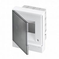 Распределительный шкаф Basic E 4 мод., IP40, встраиваемый, пластик, прозрачная серая дверь |  код. BEF402204 |  ABB